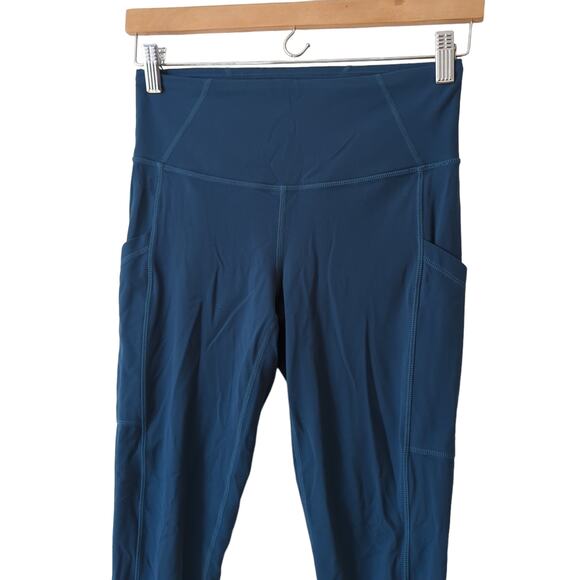 Prana Electa Leggings Womens Blue size Small Phone Pockets Full Length - Picture 2 of 6